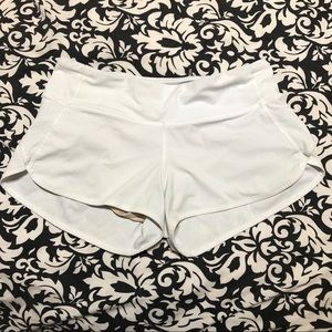 Lululemon White Speed Shorts 2.5” inseam